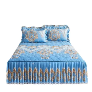 Luxury Lace Embroidery Printed Quilted Thickened Princess Double Twin Bed Queen Size Home Hotel Modern Bed Skirt