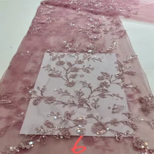 Luxury Lace Fabric Wedding Dress Sequin Fabric Beads Embroidery Fabric for Women Dress