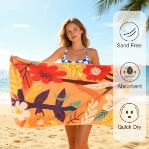 Luxury Large Oversized Quick Dry Personalized Sand Free Custom Microfiber Novelty Modern Beach Towel