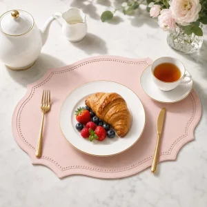 Luxury Leather Look 3mm Thick Oval Placemats Waterproof Non Slip Heat Resistant for Modern Home Dining Decor