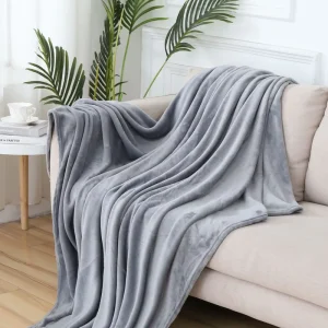 Luxury Lightweight Microfiber Flannel Throw Blanket Comfortable Plush Bed Cover Soft Polyester Fiber