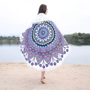 Luxury Lightweight Quick Dry Beach Towels Circle Pattern Personalized Eco Friendly Sports Design