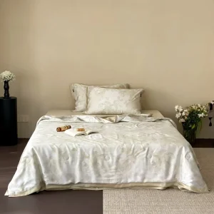 Luxury Lyocell 4 Piece Floral Duvet Cover Set Breathable Wrinkle Free Eco Friendly Bed Linens