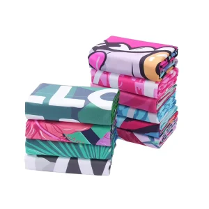 Luxury Microfiber Custom Big Logo Printed Many Pattern Beach Towel for Travel