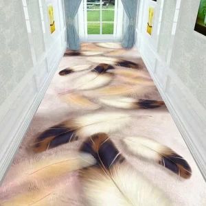 Luxury Modern Design Hotel Corridor Flooring Crystal Velvet Polyester Carpet Traditional Printed Pattern Long Runner Rug