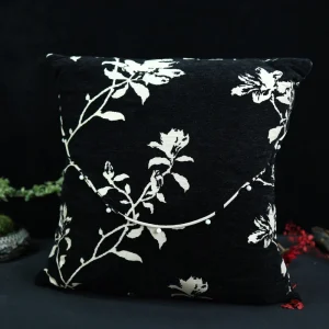 Luxury Modern Flocked Black Velvet Back Throw Pillows Plush Textured Decor for Sofa Bed Creative Home Gift Ideas