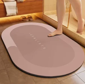 Luxury Modern Floral Diatomite Door Mat Eco-Friendly Quick-Dry Absorbent Rug High-Frequency Edging Non-Slip Floor Mat