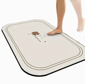 Luxury Modern Floral Diatomite Door Mat Eco-Friendly Quick-Dry Absorbent Rug High-Frequency Edging Non-Slip Floor Mat