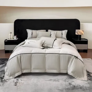Luxury Modern Jacquard Egyptian Cotton 4 Piece Bedding Set for King Super King Size