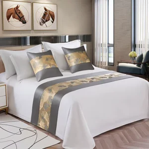 Luxury Modern King Size Hotel Bed Runner Decorative Cushions Bed Cover Skirt for Cushions Sets
