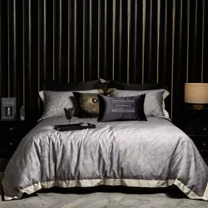 Luxury Modern Organic Eco-Friendly Cotton Quilt Bedding Set Stain-Resistant Duvet Cover Pillow Cases King