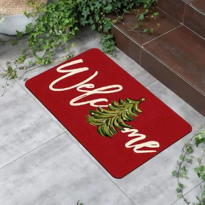 Luxury Modern Polyester Machine Made Front Crystal Velvet Christmas Area Carpet Mat Door Mat Anti-Slip Backing Low Pile for Home