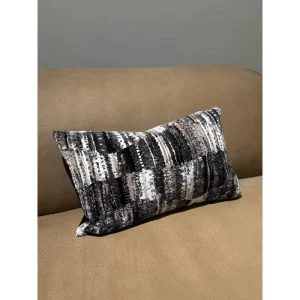 Luxury Modern Sheared Wool Throw Pillow for Sofa Designer Square Plush Geometric Abstraction Embroidery Bedroom Decor Pillow