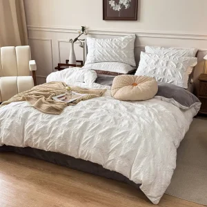 Luxury Modern Solid Warm Duvet Cover Set 4-Piece Brushed Double Bedding Durable Made in China Unisex