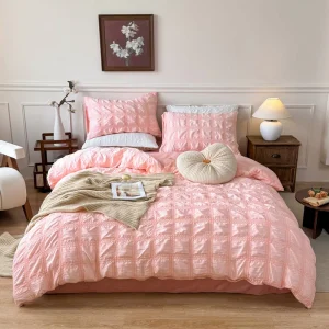 Luxury Modern Solid Warm Duvet Cover Set 4-Piece with Embroidered Flat Bed Sheet Durable Made in China Other Material