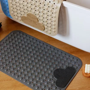 Luxury Modern Washable Solid Color PVC Shower Mat Machine Made Eco Friendly for Hotels Anti slip Foot Mat Massage Pad Safety Pad