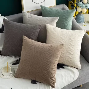 Luxury Modern Woven Solid Square Soft Customizable Throw Pillow Cover Cushion Case for Hotels Living Sofa Decor