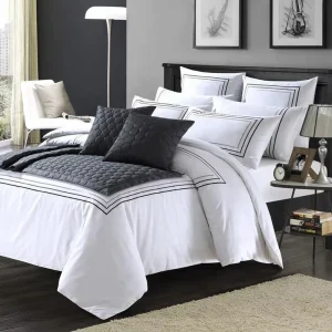 Luxury Nantong Factory Custom Star Hotel 100% Cotton Bedding Set Duvet Cover Bedsheet Set