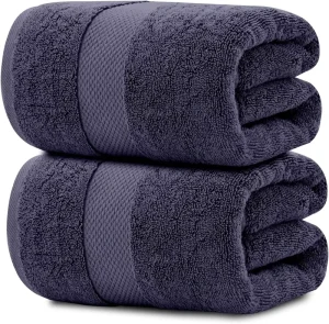 Luxury Navy Bath Sheet Towels Soft Cotton Extra Large Highly Absorbent Quick Dry for Hotels 2 Pack