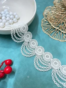 Luxury New Design White Polyester Elastic Embroidery Lace Cloth Accessories for Dress