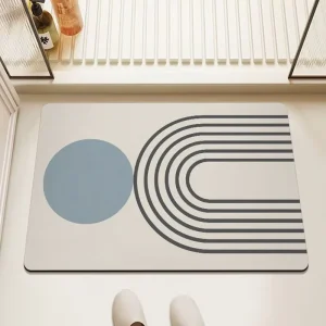 Luxury Novelty Geometric Pattern Non slip Water Absorbent Bath Mat for Home & Hotel Use