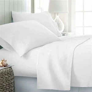 Luxury Organic Bamboo Cooling Sheets 4-Piece Solid Color Marine Pattern Bedding Set for Hotel Home Wedding Hospital