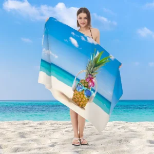 Luxury Oversized Microfiber Beach Towels Lightweight Sand Resistant Quick Drying Highly Absorbent Adults Kids Printed