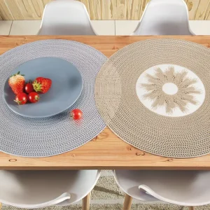 Luxury PVC Dining Table Mats Modern Waterproof Plastic Placemats for Hotel Restaurant Dining Hall Use Free Sample