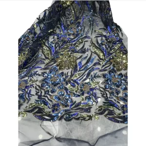 Luxury Pearl Beaded Guipure Lace Fabric Colorful 3D Floral Embroidered Net Lace for Wedding Dresses African Asoebi