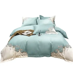 Luxury Plant 100% Cotton 400TC Bedding Sets for Double Queen King Beds Embroidered Bed Sheets Duvet Covers