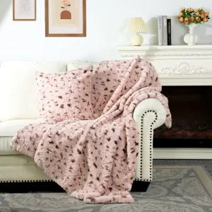 Luxury Plush Faux Fur Blanket Throw Long Pile Fluffy Comfy Soft Double Layer Thick Decorative Blanket for Couch Bed Chair Sofa