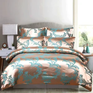 Luxury Polyester 2/3PCS Bedding Set Satin Queen King Size Bed Set Quilt Duvet Cover Linens with Pillowcases and Bed Sheet