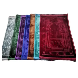 Luxury Portable Prayer Mat Polyester Prayer Mat Muslim Janamaz Black Red Padded Prayer Mats