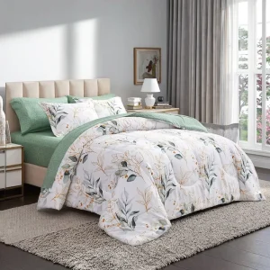 Luxury Printed Comforter Set 1 Quilted Comforter 2 Pillowcases Custom Size Breathable Bedding for Home Use Factory