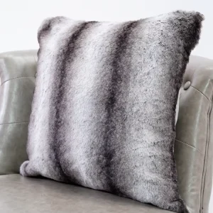 Luxury Printed Decorative Throw Pillows Rabbit Fur Cushion for Sofa