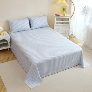 Luxury Printed Fitted Bed Sheet Set 1 Flat Sheet and 2 Pillow Cases 50x70cm Options 168×224/206×244/229x259cm for Home Use