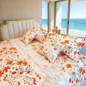 Luxury Printed King Size Bed Sheet Set 8 Pieces Microfiber Pillowcase Bedding Set for Hotel Guestroom