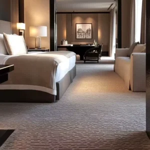Luxury Printed Nylon Polypropylene Cut Pile Reversible Washable Anti Slip Carpet Hotel Wall to Wall Flooring Roll (4m)