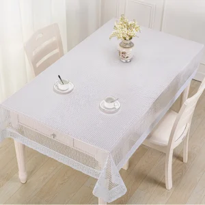 Luxury Pvc Table Runner White Lace Plastic Lace Tablecloths Waterproof