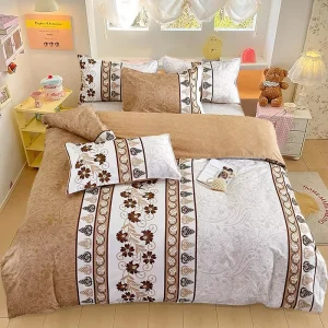 Luxury Quality Manufacturer Polyester Microfiber Fabric King Size Fitted Bedsheet Printed Bedding Bed Set Comforter