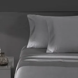 Luxury Queen Size Cooling Sheet Set 300TC 4 Piece Deep Pocket Fitted Flat Solid Pattern Customizable Bedding