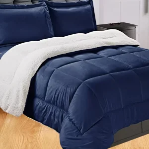 Luxury Quilt Duvet Comforter Set Ultra-Soft Fluffy Plush Flannel Sherpa Eco-Friendly Bedding 2 Pillowcases