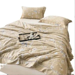 Luxury Quilt Silky Summer Cool Quilt Double-Sided Duvet Cover Single Double Machine Washable Summer Thin Duvet Cover Set