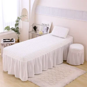 Luxury Quilted Massage Bed Skirt Skin Friendly All Season Beauty Salon Bed Cover Spa Bed Sheet Set Custom Logo