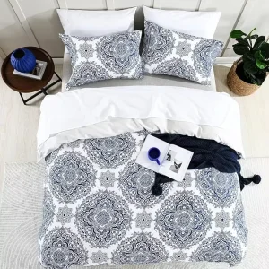Luxury Retro Floral Pattern Comfortable Bedding Set Washable 3pcs King Cotton Duvet Cover Set for All Seasons