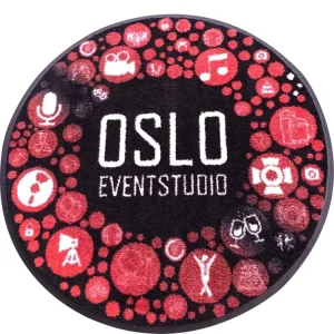 Luxury Round Nylon Full Color Printed Anti Slip Rubber Backing Machine Washable Eco Friendly Custom Size Door Mat