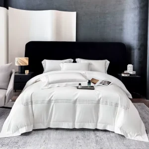 Luxury Satin Long staple Cotton Embroidery Duvet Cover Set