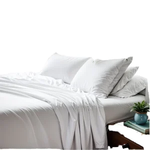Luxury Satin Silk Customizable 4-Piece Summer Bedding Sets All Sizes Woven 100TC Nondisposable Polyester Plain Fitted Sheet Flat