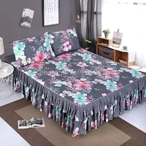 Luxury Sheets Elastic Bed Skirt Set Cover King Queen Single Dorm Home and Hotel 100% Polyester Bedding Set