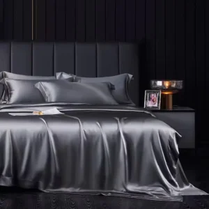 Luxury Silk Bedding Set 19 22 25MM Queen King Size Polyester Duvet Cover Set